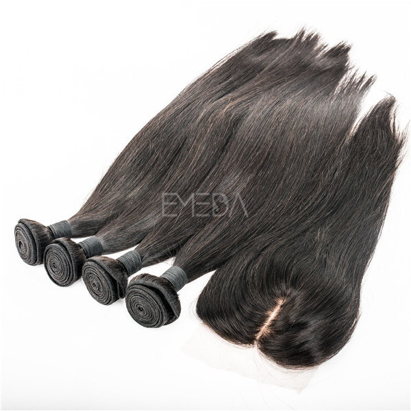 100 human hair extensions with cuticle with lace closures YJ190